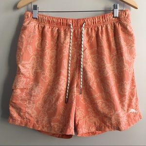 Tommy Bahama Relax Orange Floral Swim Trunks Sz M